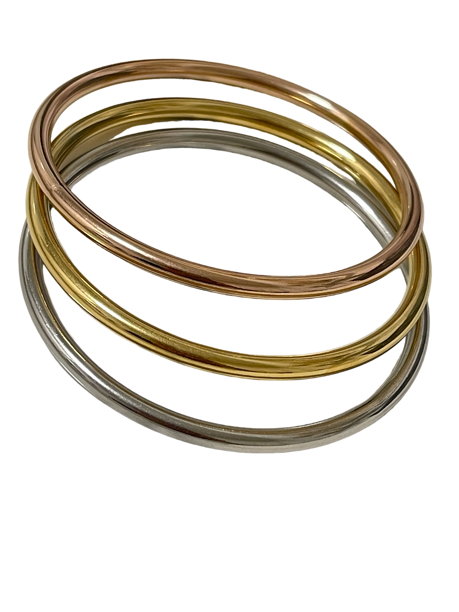 Triple Aisha bangles gold - rose gold - silver