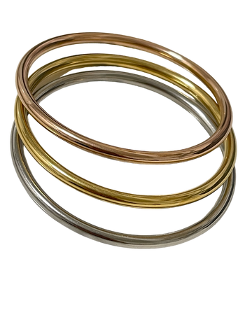 Triple Aisha bangles gold - rose gold - silver