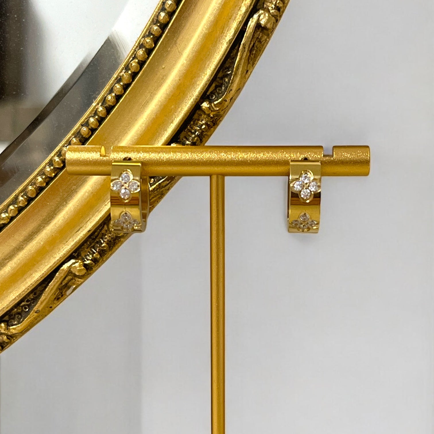 Golden Clover Sparkle Hoops