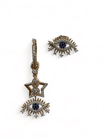 Boucles d'oreilles yeux bleus