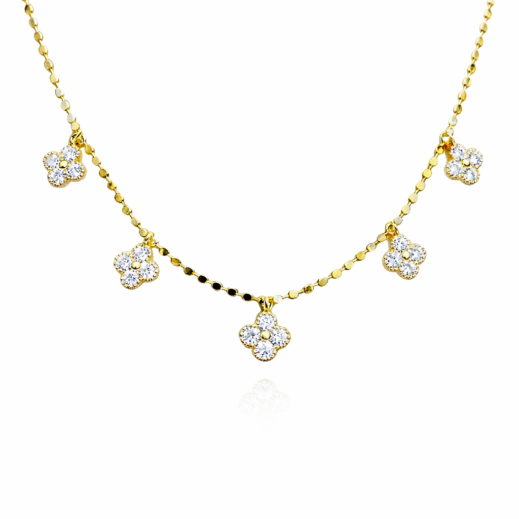 Golden Clover Sparkle Kette