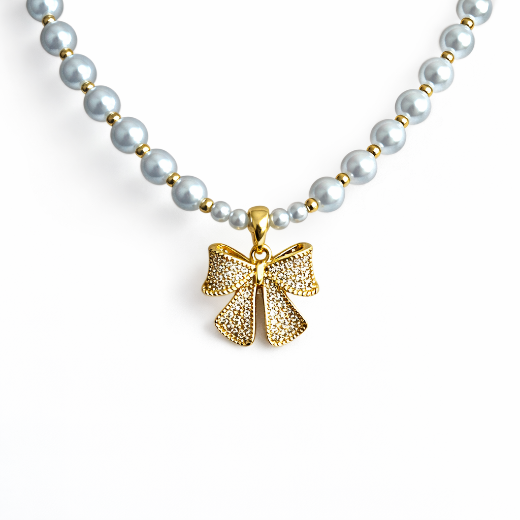 Glamour Pearl Bow Kette