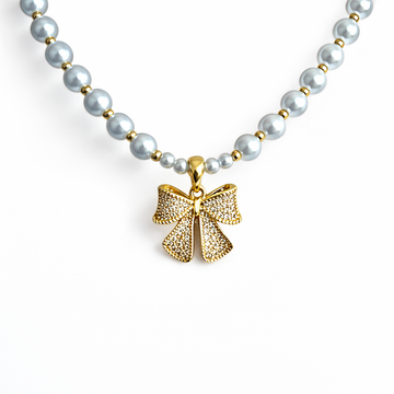 Glamour Pearl Bow Kette