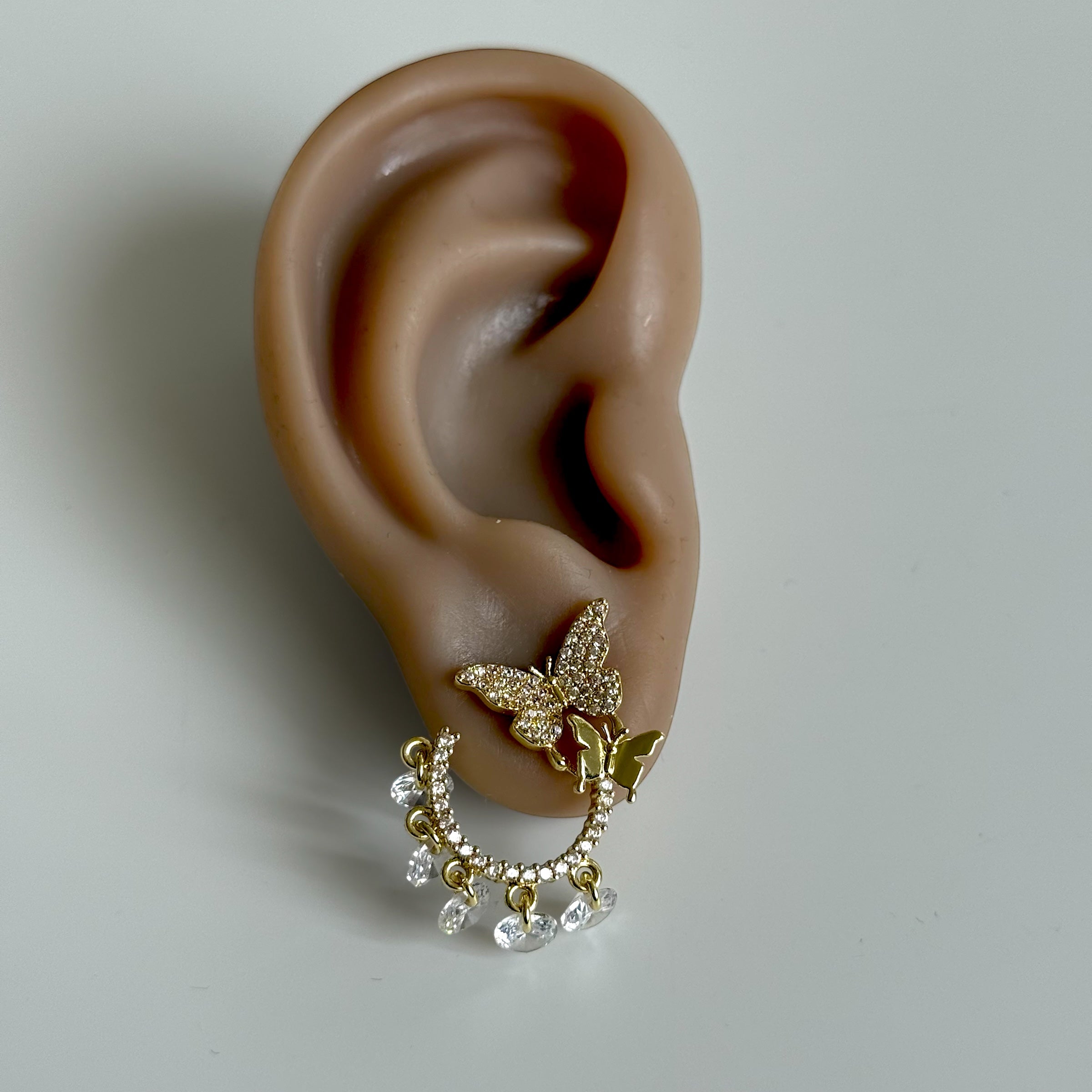 Butterfly Crystal Drop Ohrringe