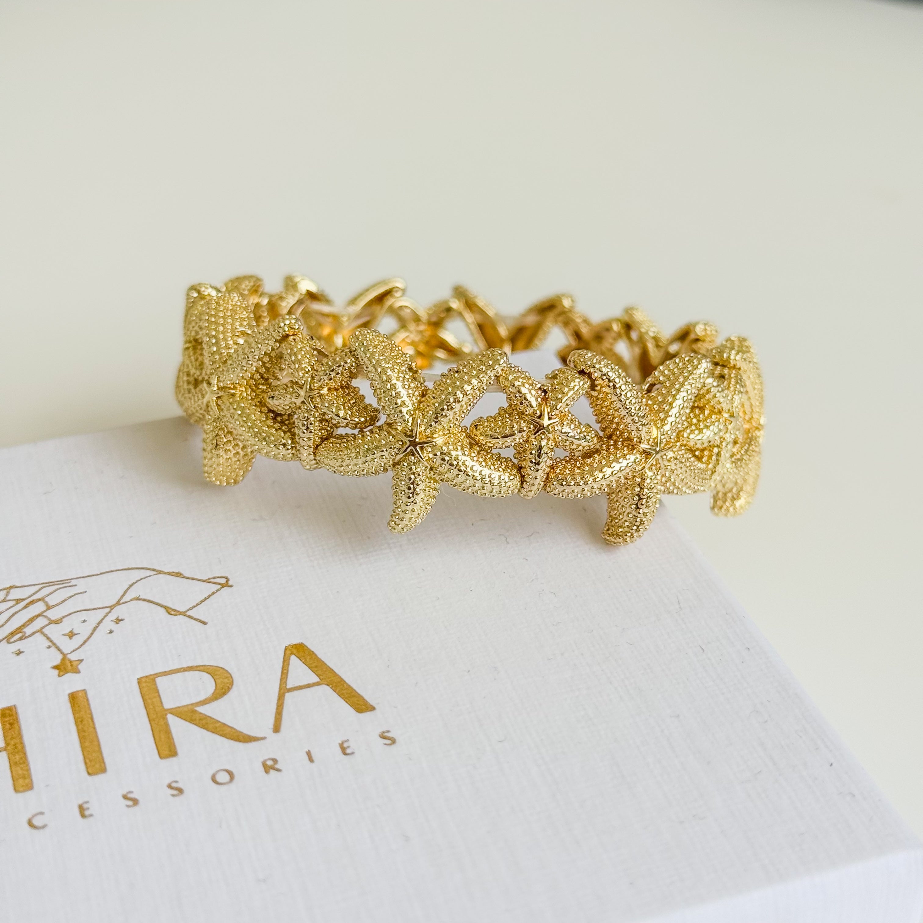 Golden Starfish Statement Armband