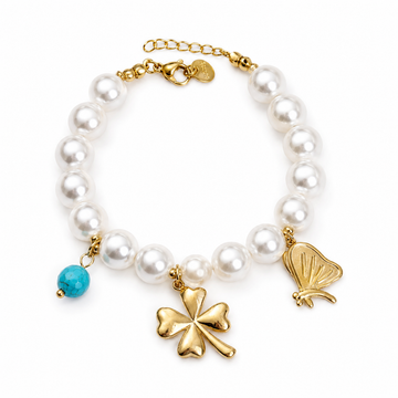Bracelet Trèfle Grosses Perles