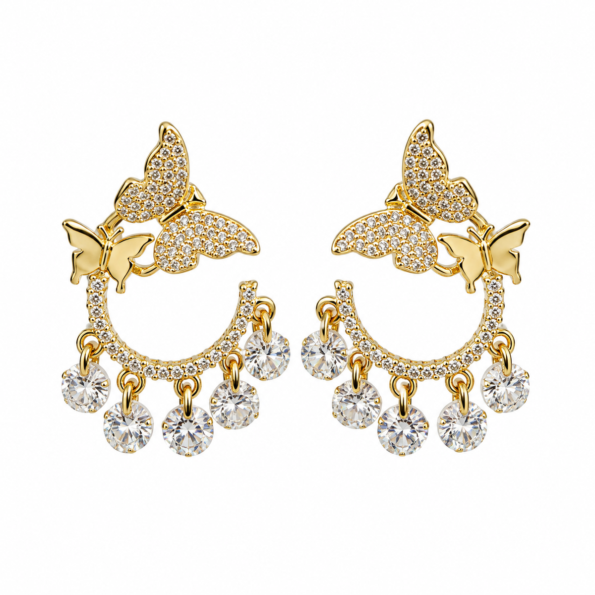 Butterfly Crystal Drop Ohrringe