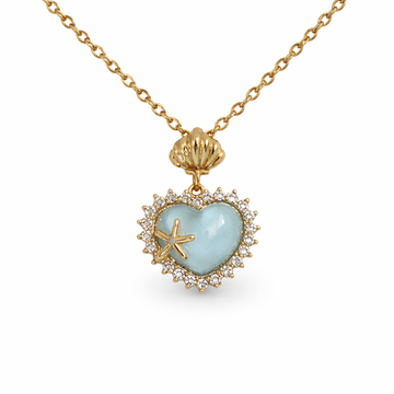 Aqua Sea Heart Kette