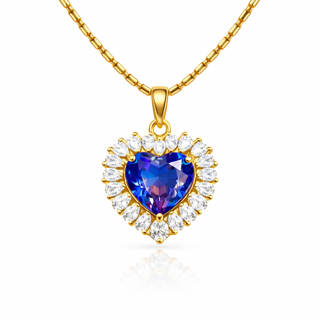 Violet heart necklace