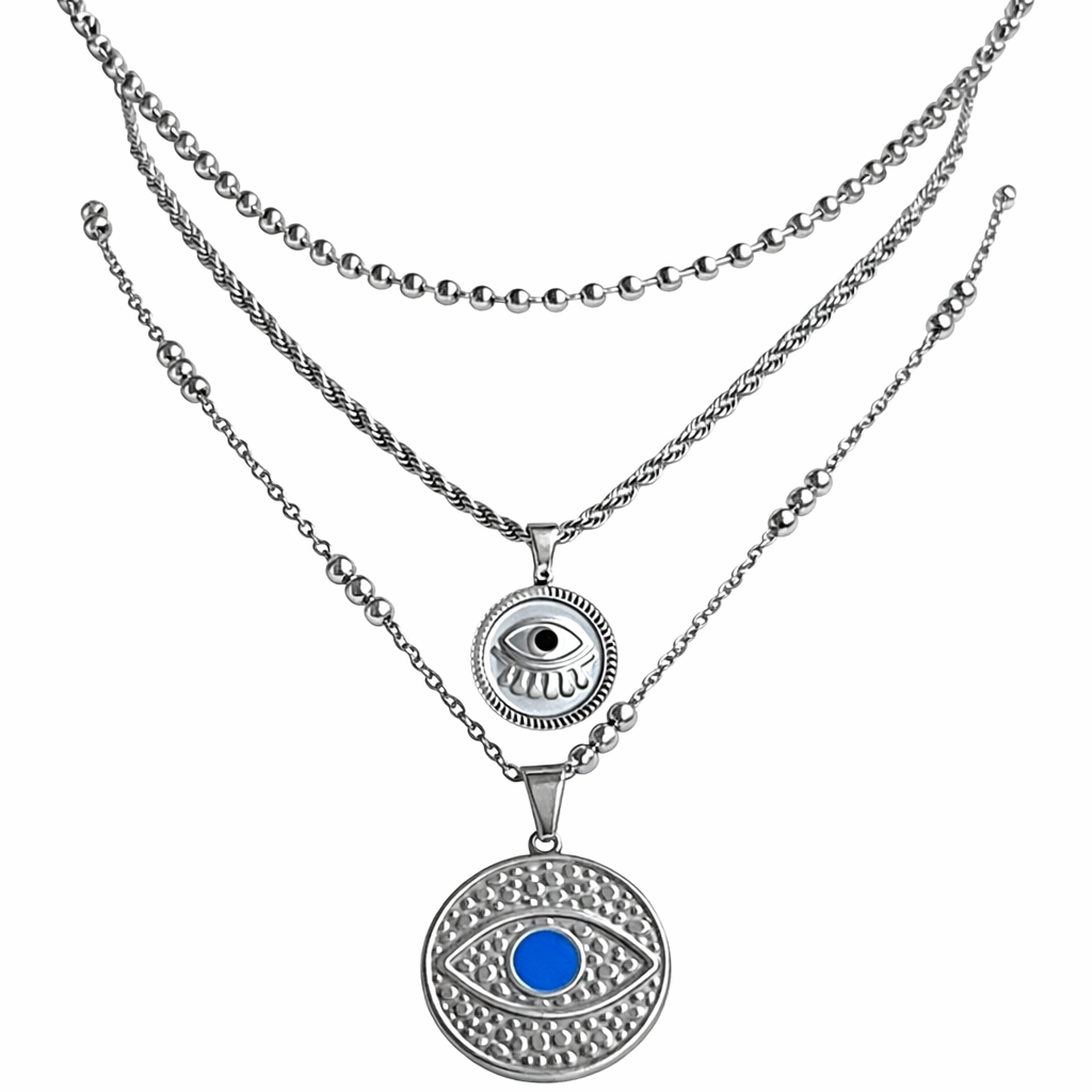 Dreier Auge Kette Silber