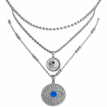 Dreier Auge Kette Silber