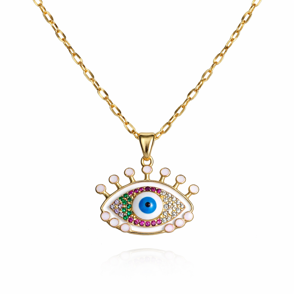 White Evil Eye Kette