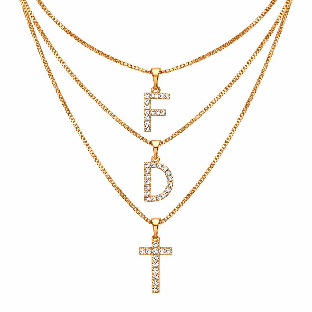 Buchstabenkette mit Zirkoniasteinen Klein