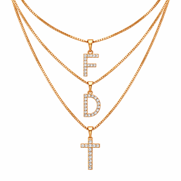 Buchstabenkette mit Zirkoniasteinen Klein