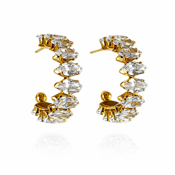 Crystal Crown Hoops