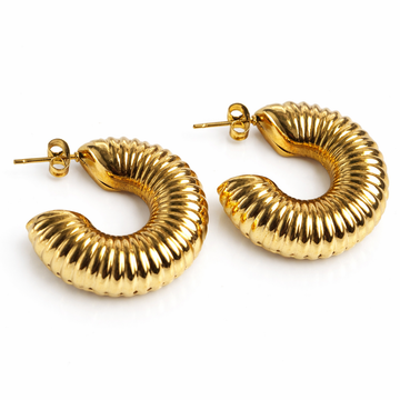 Ribbed Hoops Ohrringe