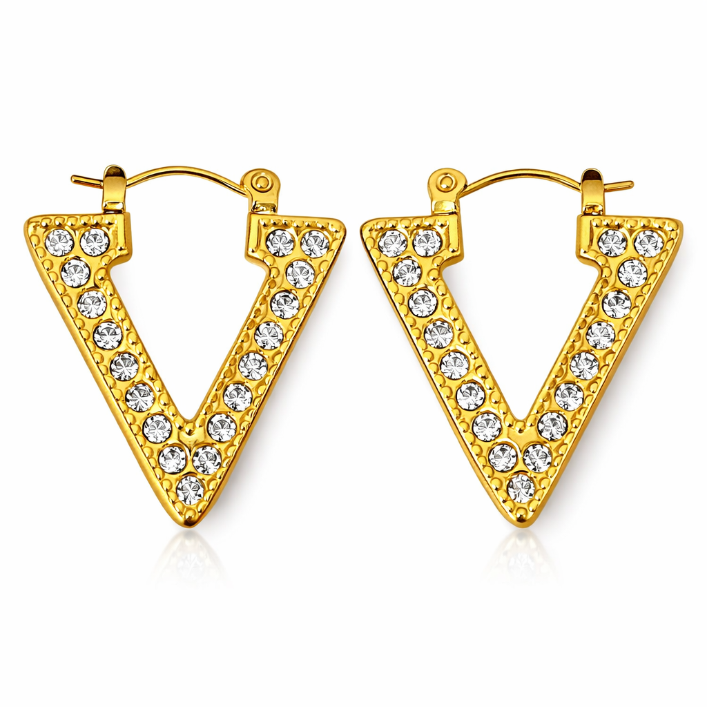 Luminous triangle earrings