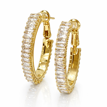 Oval baguette earrings