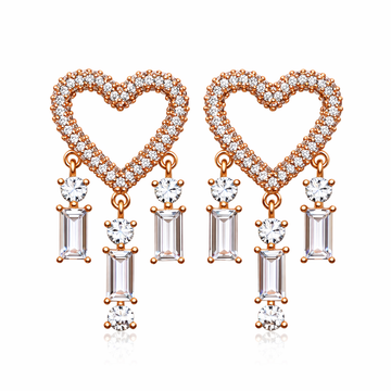 Heart Ohrringe mit Zirkoniasteinen