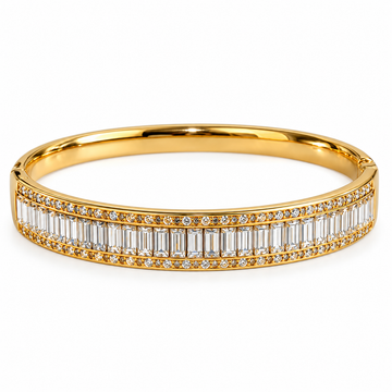 Golden Crystal Baguette Armreif
