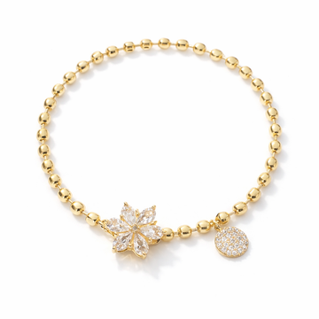 Golden Bloom Charm Armband