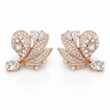 Boucles d'oreilles papillon avec pierres de zircone