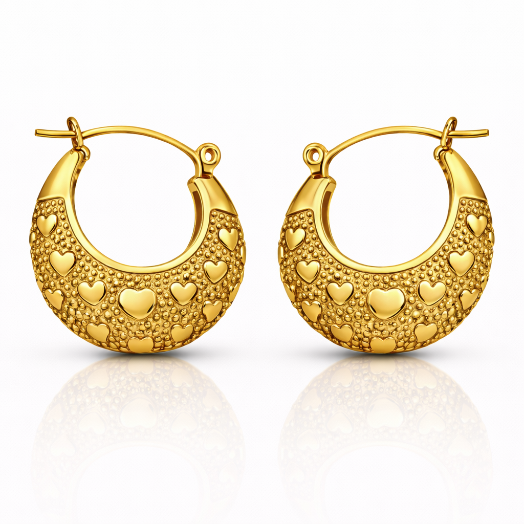 Boucles d'oreilles créoles coeur