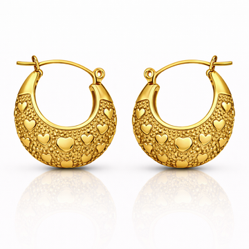 Boucles d'oreilles créoles coeur
