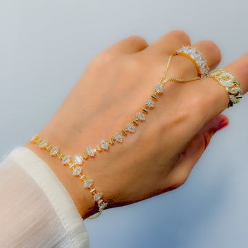 Diamond Elegance Gold Handkette