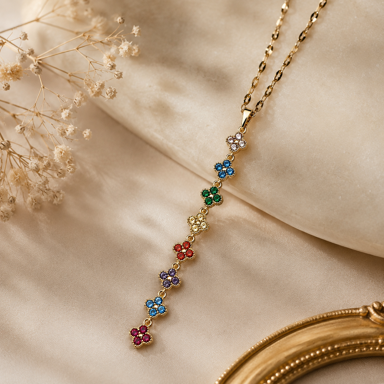 Rainbow Clover Cascade Kette