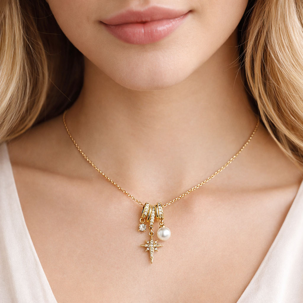 Celestial Pearl Charm Kette