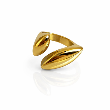 Golden Leaf Flow Ring