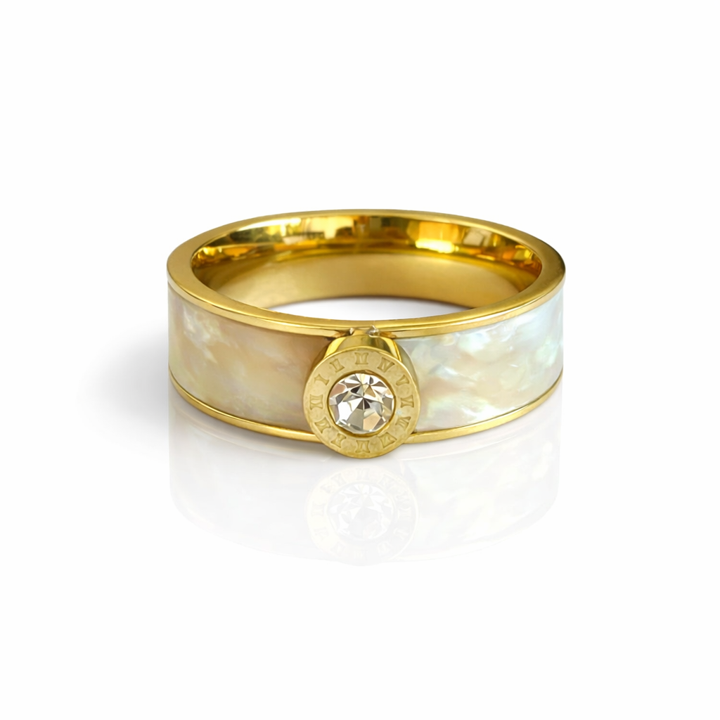 Golden Marble Roman Ring