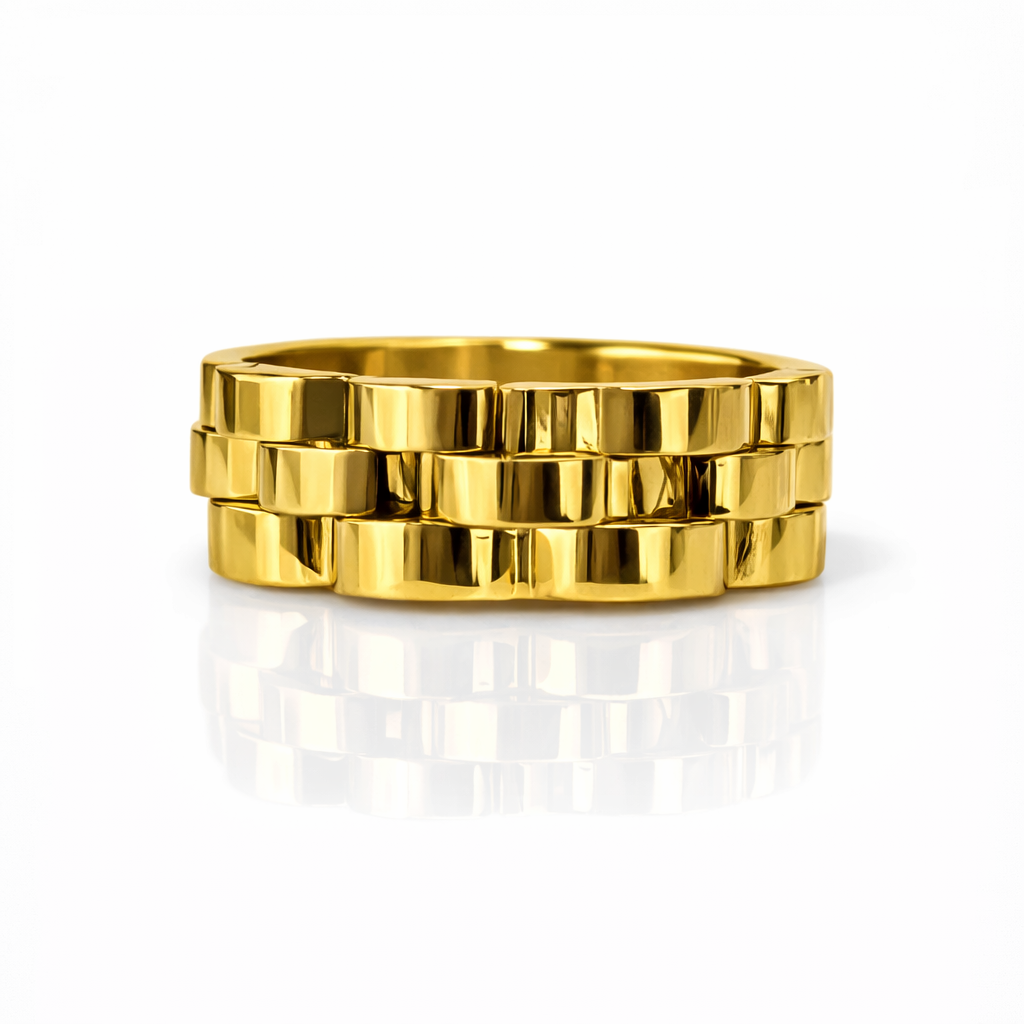 Golden Mosaic Band Ring