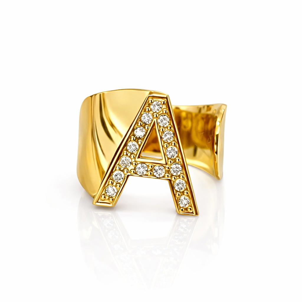 Buchstaben Ring mit Zirkonia