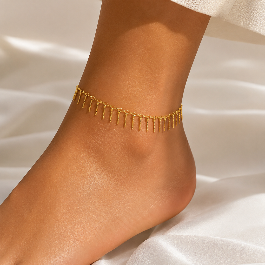 Golden Fringe Fußkette