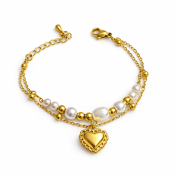 Herz und Perlenzauber Armband