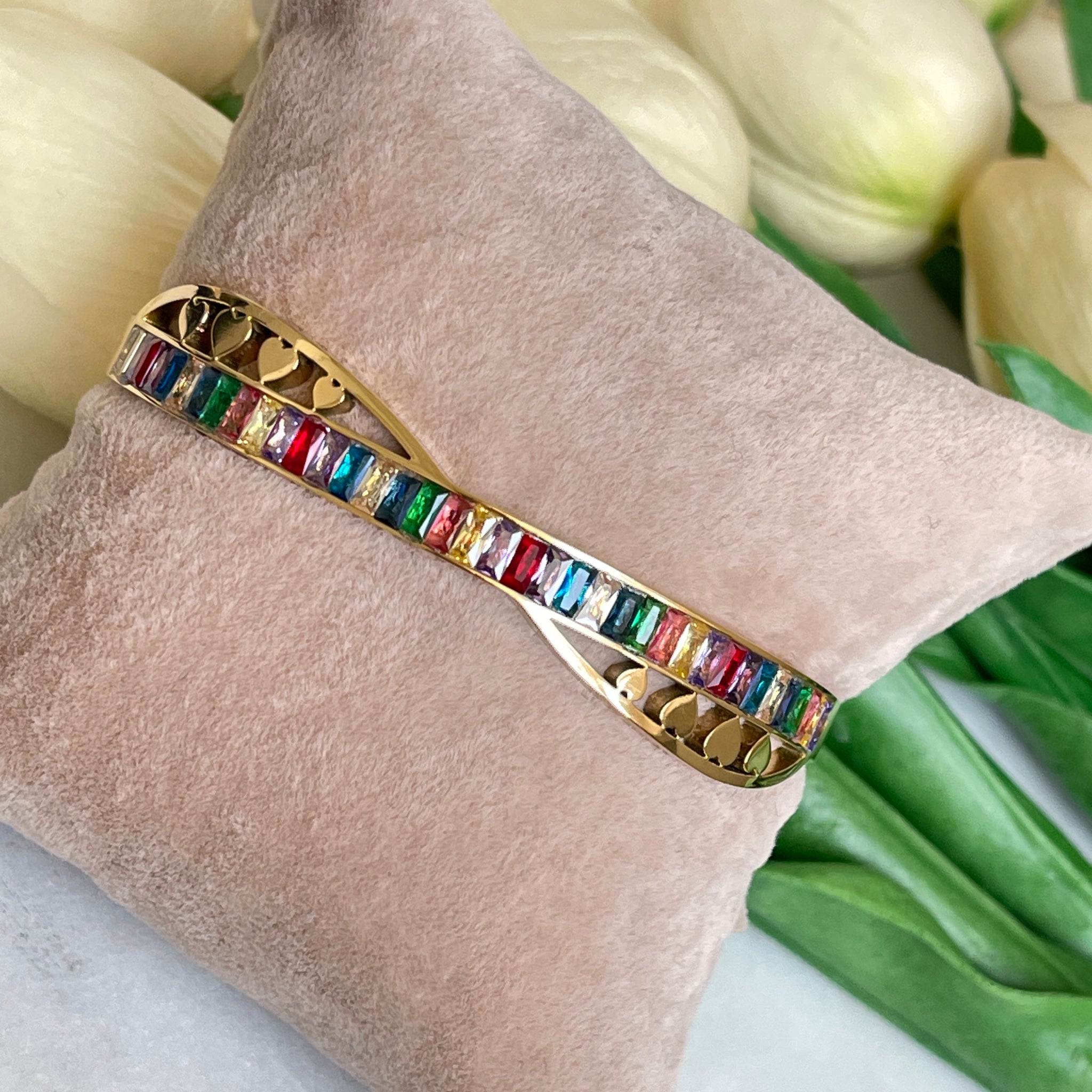 Colorfull Baguette Mini Heart Bangles