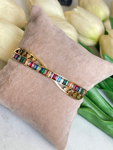 Colorfull Baguette Mini Heart Bangles