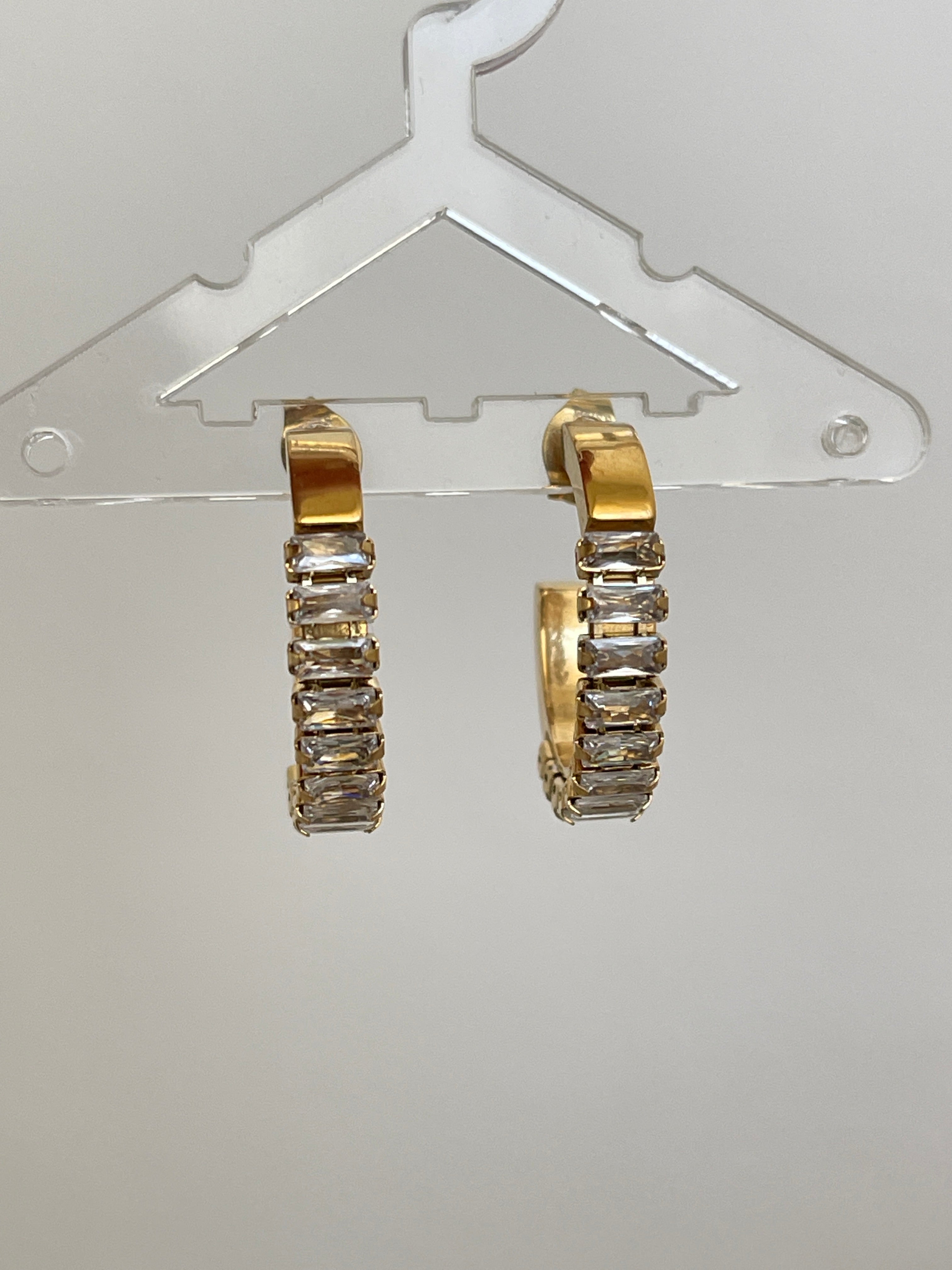 Baguette Creolen Ohrringe