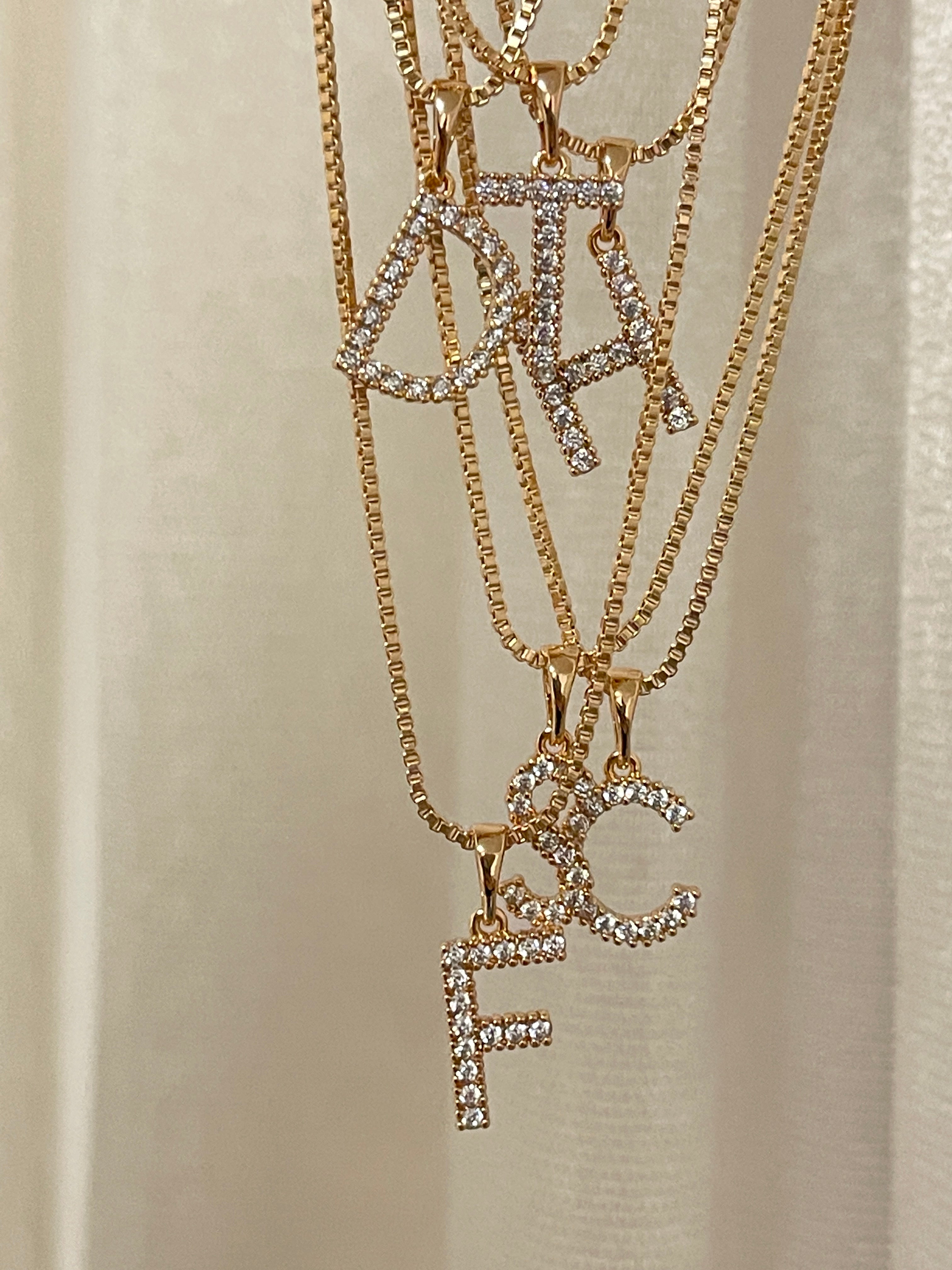 Buchstabenkette mit Zirkoniasteinen Klein