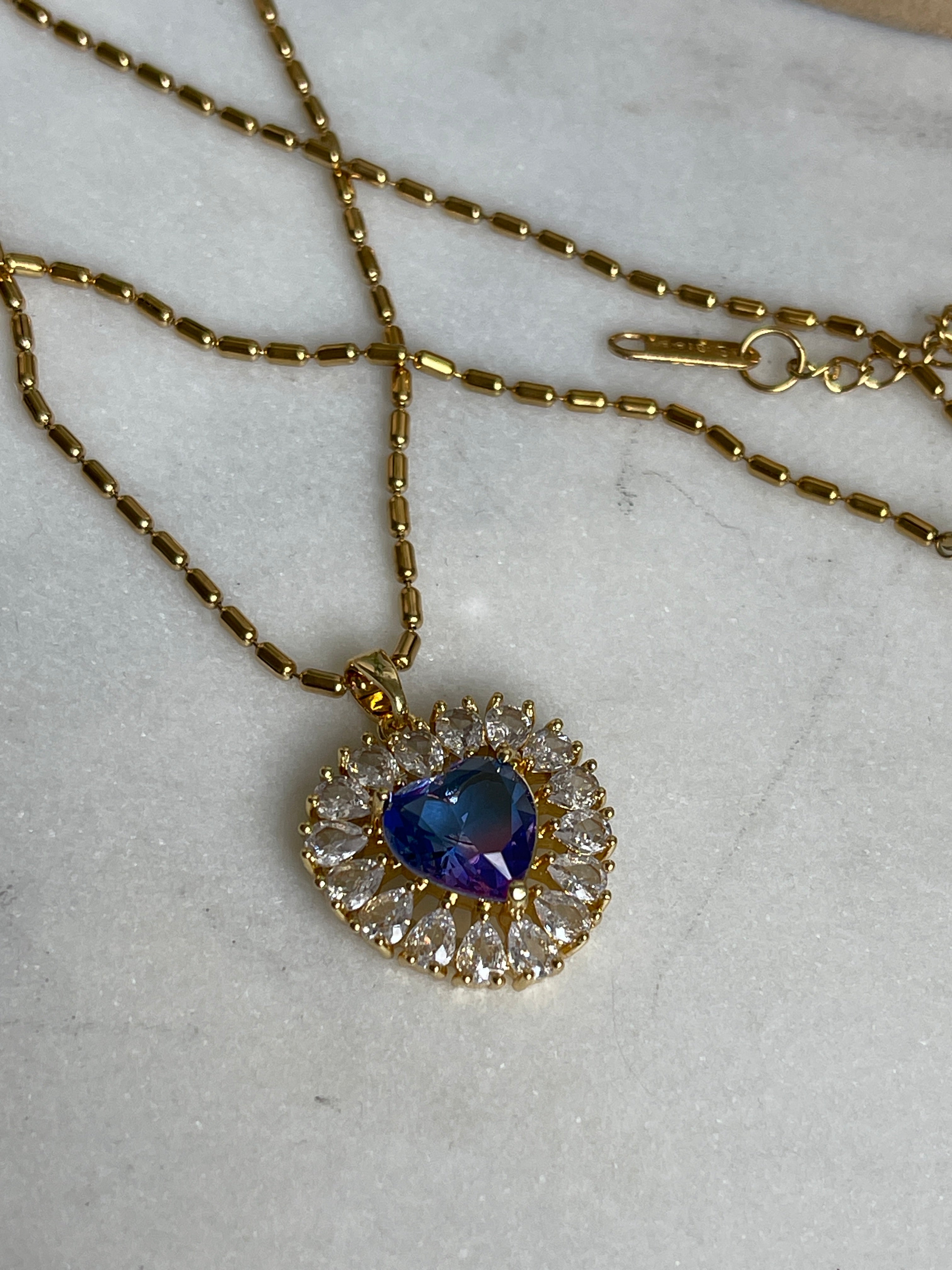 Violet heart necklace