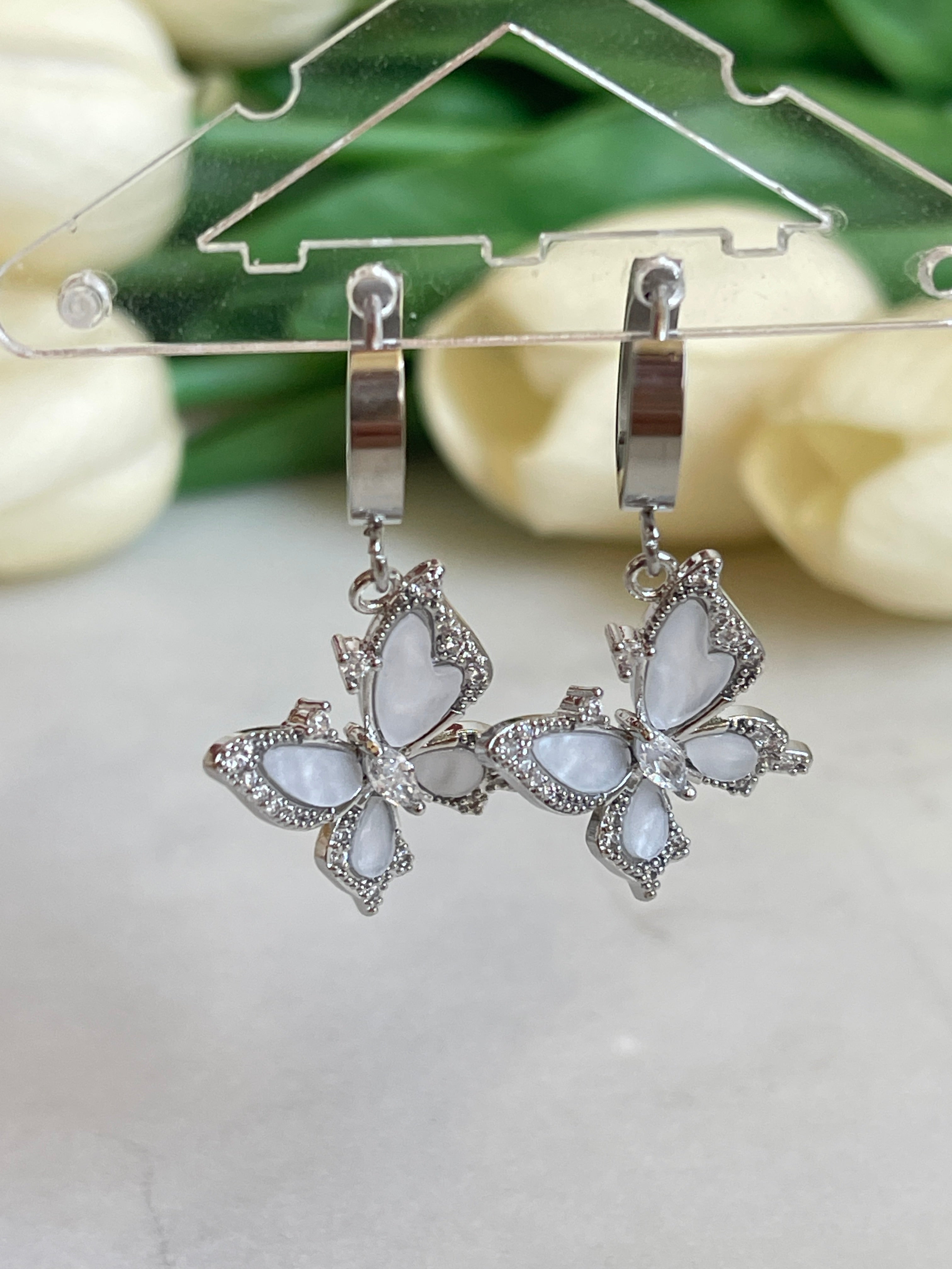 Schmetterling Perlmutt Ohrringe