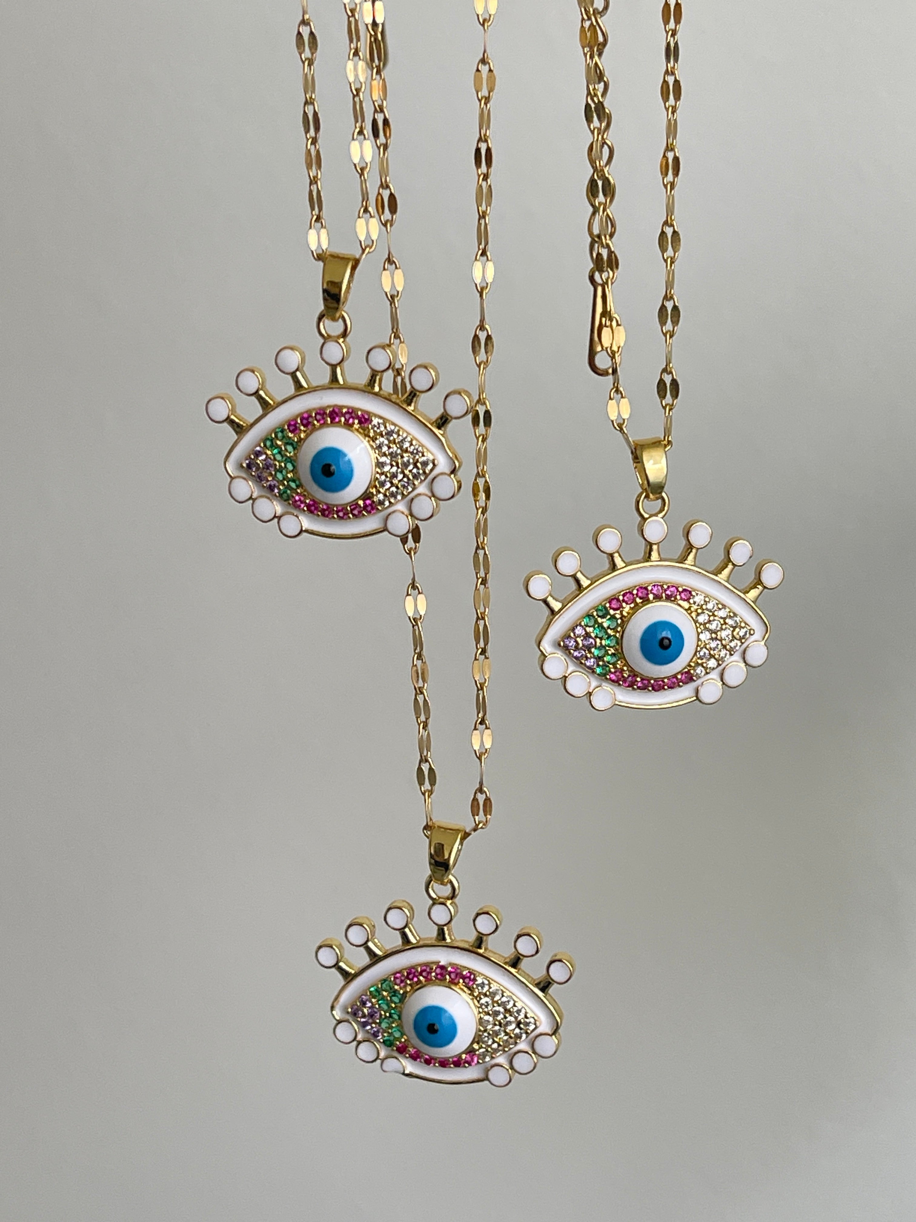 White Evil Eye Kette
