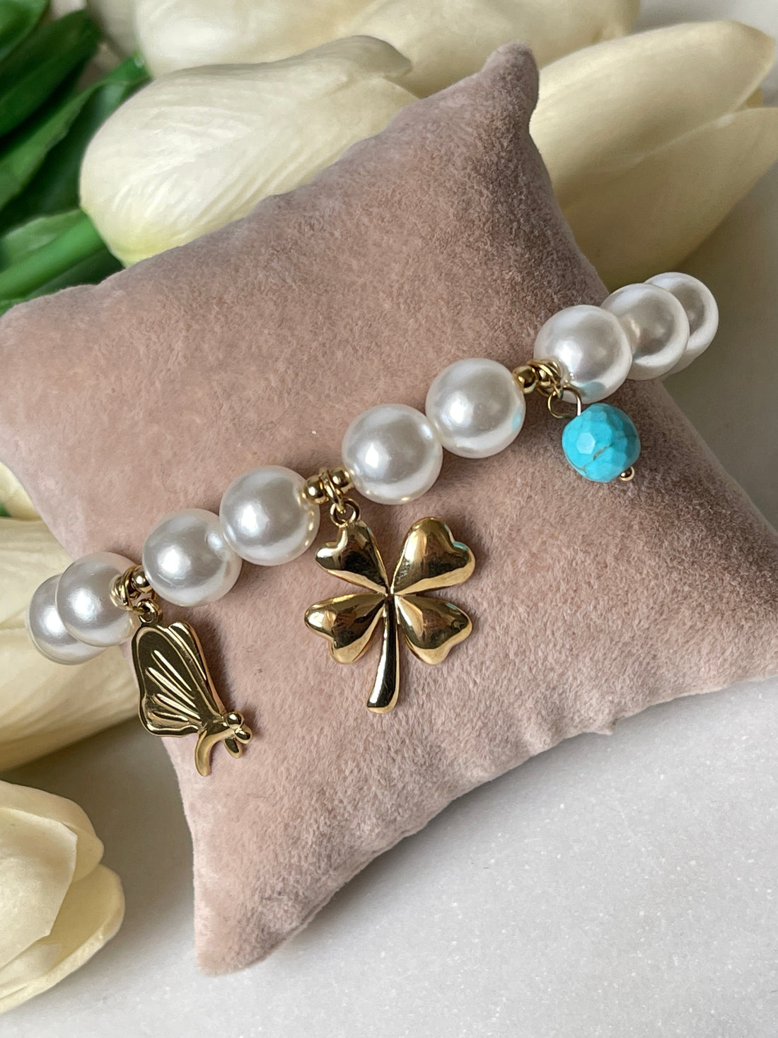 Big Pearl Clover Armband