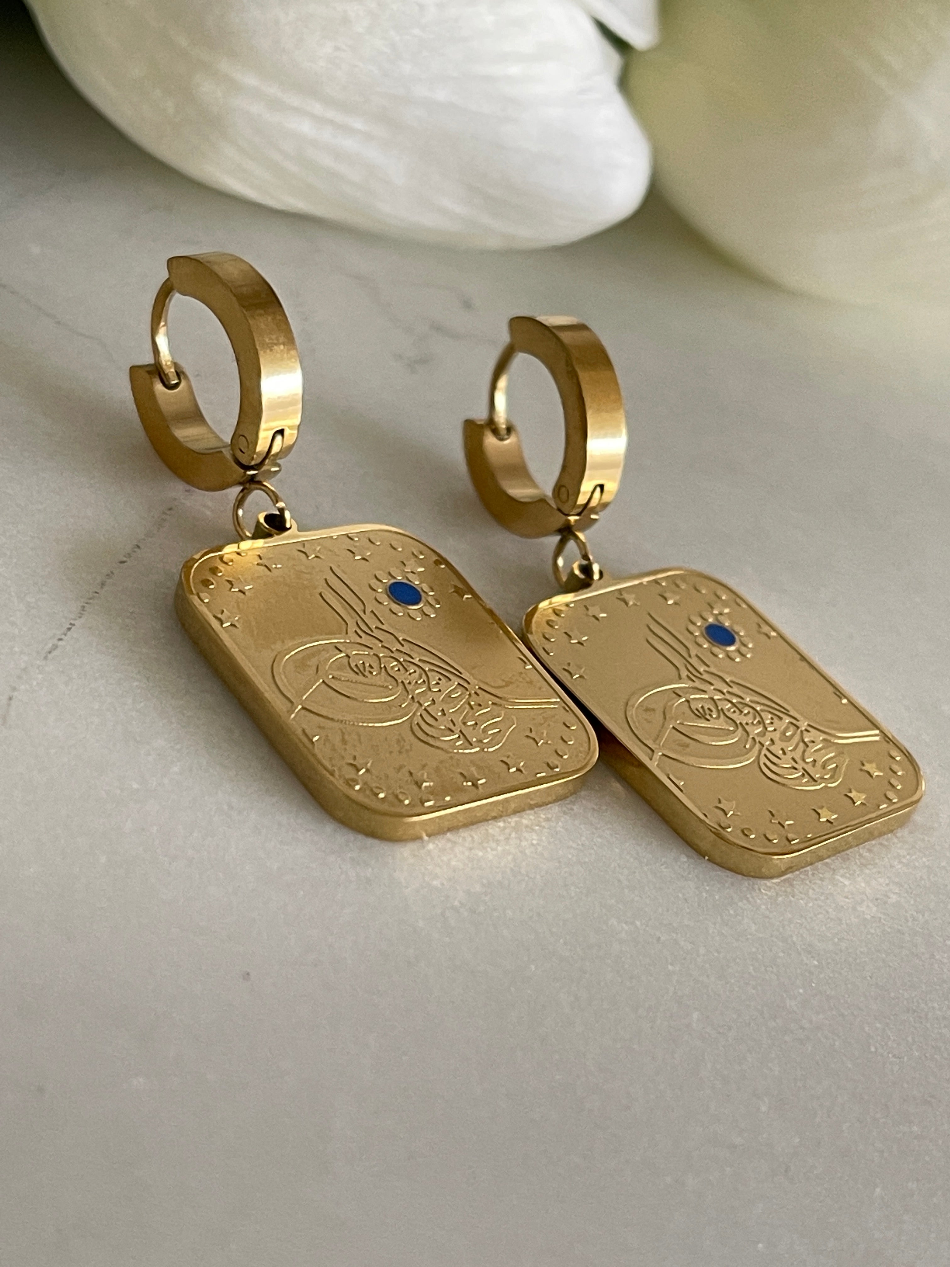 Tugra Ohrringe viereckig