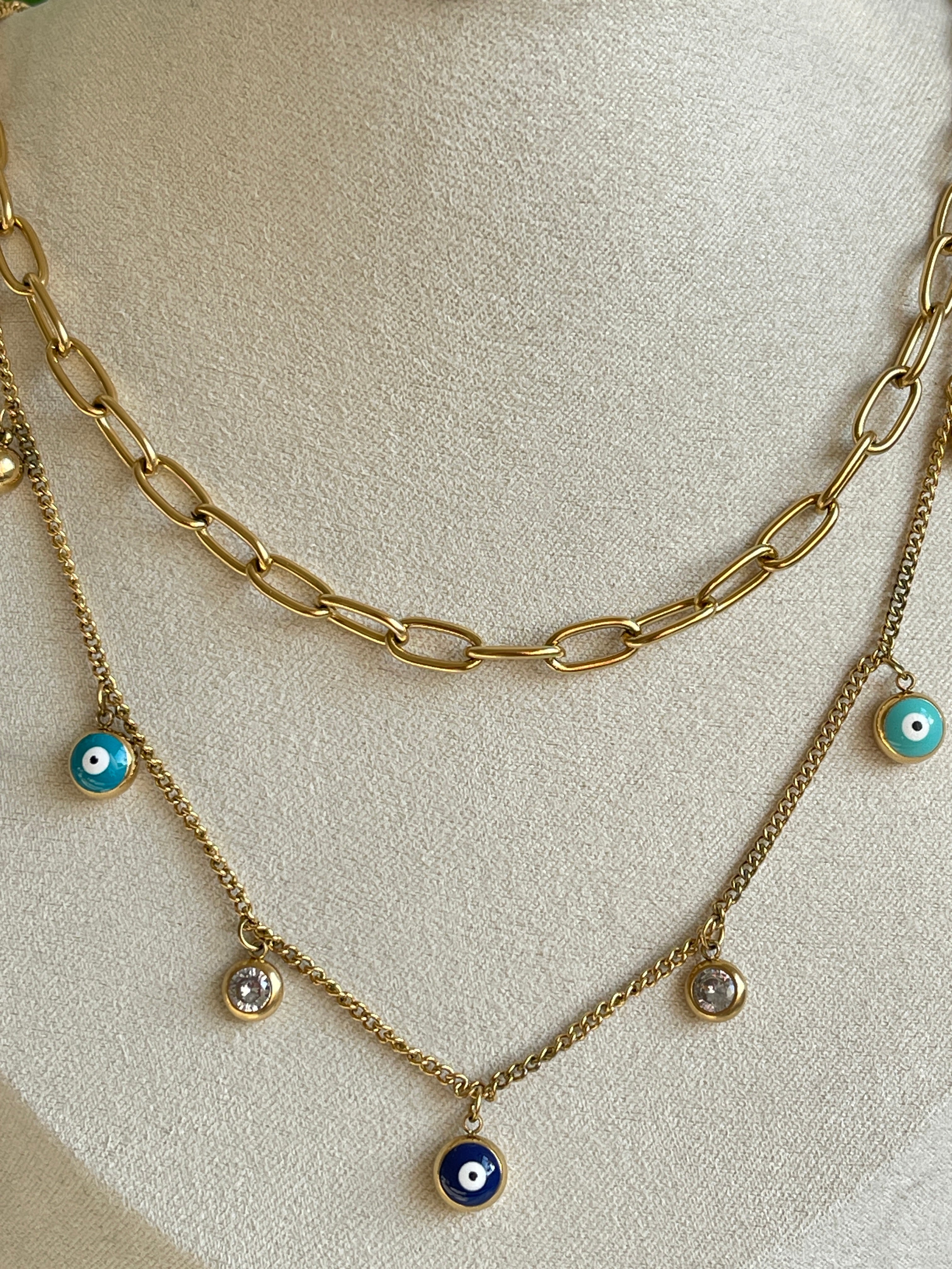 Double Chain Nazar Kette