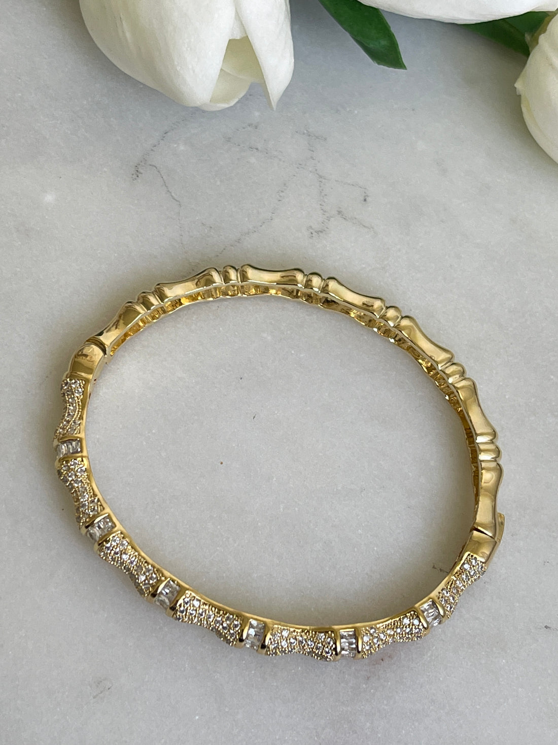 Lilia bangle with zirconia stones