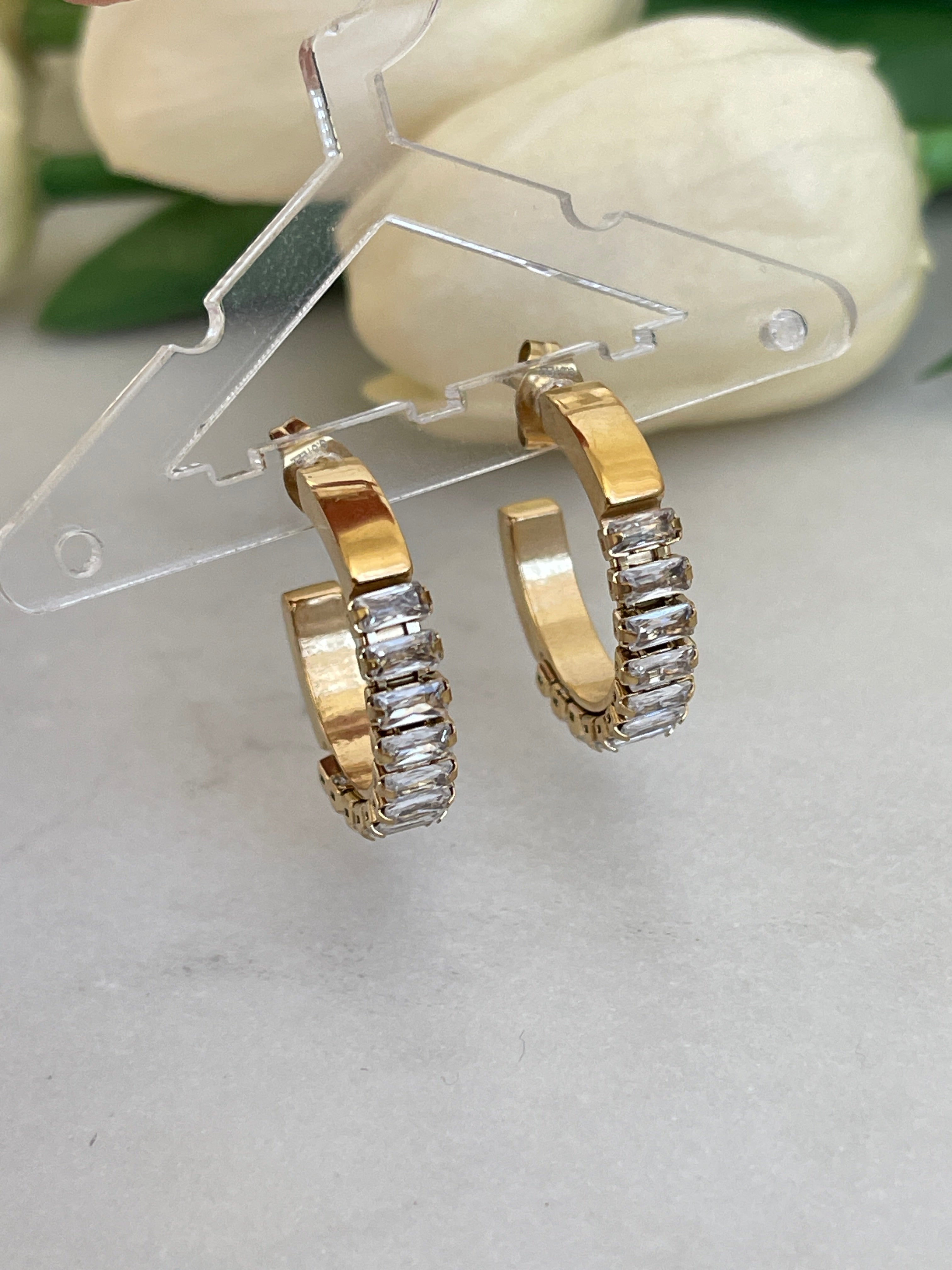 Baguette Creolen Ohrringe