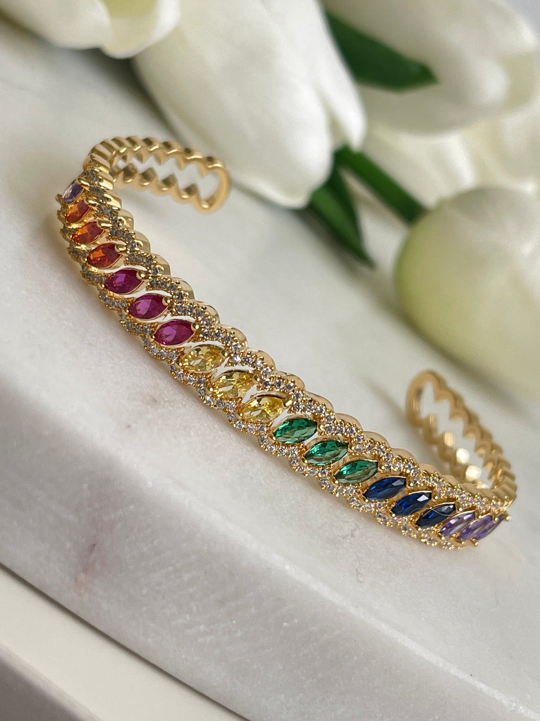 Simay bangle with zirconia stones